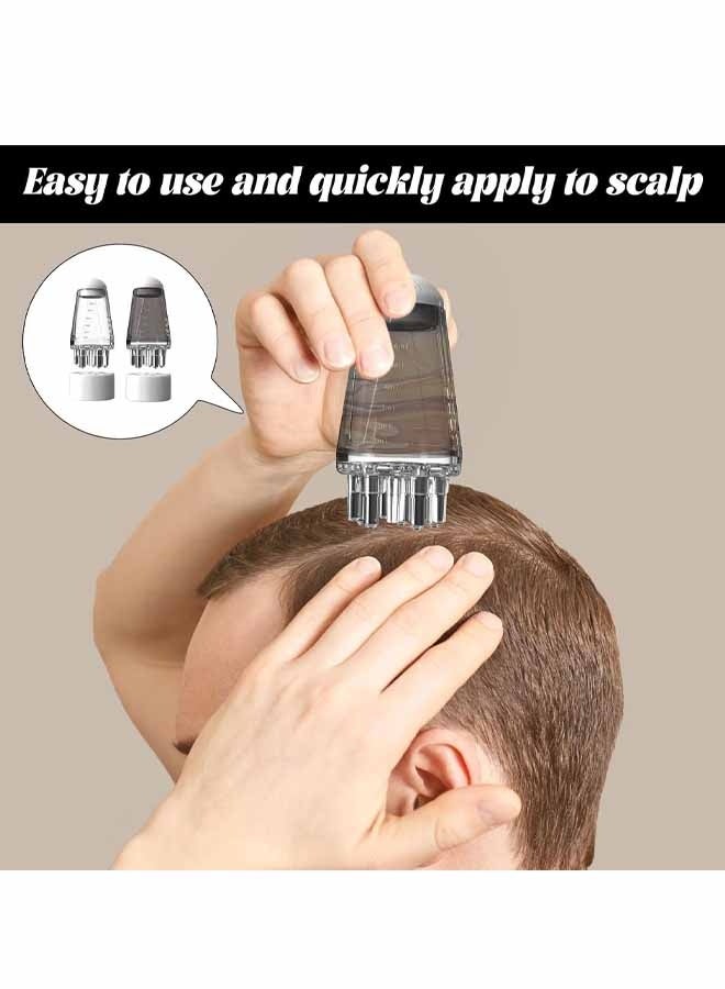 مجموعة زجاجات تطبيق الزيت، موزع لعلاج فروة الرأس سعة 6 مل مع رؤوس تدليك، عبوة من قطعتين، شفاف ورمادي - Image 5